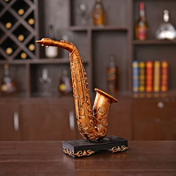

Classical Music Retro Sax Jeffrey Sachs Music Equipment Model Statue Resin Craftwork Americana Home Decoration L2419