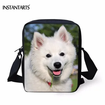 

INSTANTARTS Funny 3D American Eskimo Dog/Puppy Printing Boys Girls School Bags Animal Preschool Children Satchels Crossbody Bags