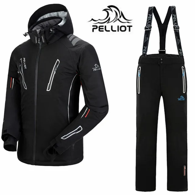 Cheap DHL FREE 2016 Pelliot brand ski suit men snowboard jacket + pants men waterproof,breathable thermal cotton-padded super warm