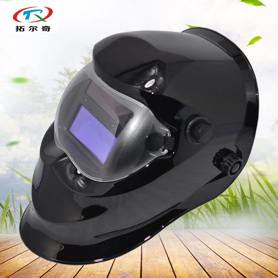 

Auto Darkening Welding Helmet full head Battery Solar Power Welding Mask All Black For Welder machine Safe protect KP01(2233DE)