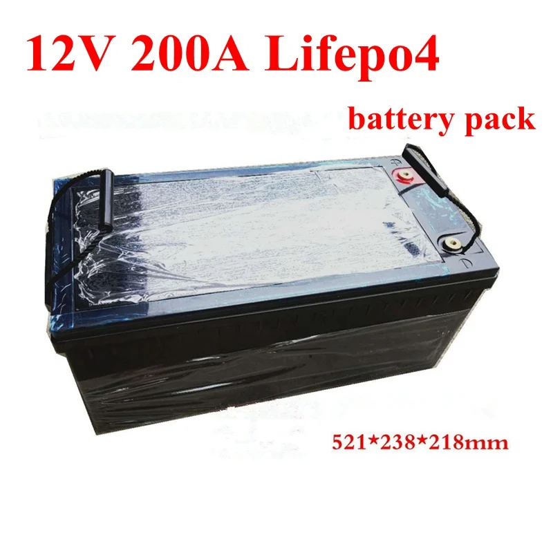 

12V 200AH LifePo4 Lithium Iron Phosphate LFP Battery Pack Long Time Deep Cycles with BMS for Solar Energy System Party Outdoor