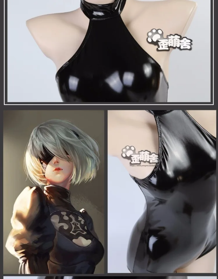 [Сток]+ Eyemask PU Сделано игра NieR Automata рисунок 2B сексуальный купальник Bling бикини 2 дизайна в Косплей Новинка