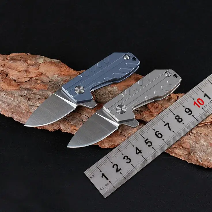 

Freewolf Mini Small Frlipper Folding Knife D2 Drop Point Blade TC4 Titanium Alloy Handle Ball Bearing EDC Pocket Knives H0107