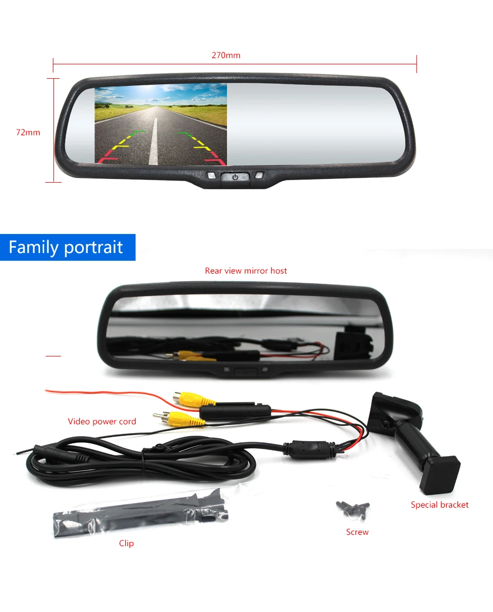 4 3 &quotTFT LCD зеркало заднего вида автомобильный монитор солнцезащитный козырек 800*480