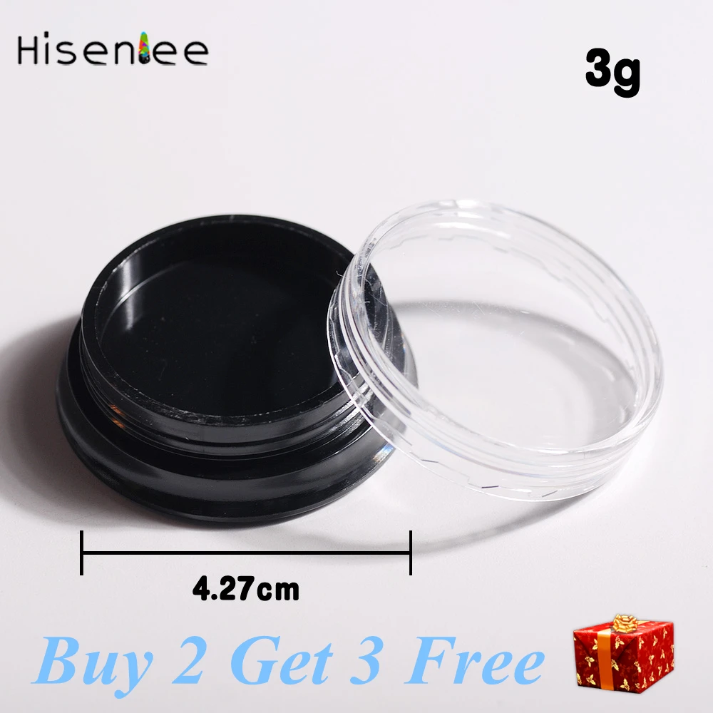 

Buy 2 Get 3 Free 3g Clear Cap Round Jewelry,Ornaments or nail art decorations Black Storage box