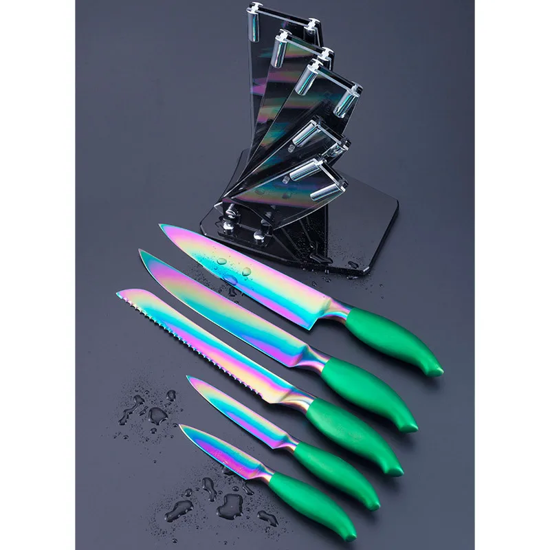 online shop 5 pcs knife set, colorful titanium layer blade kitchen online shop 5 pcs knife set, colorful titanium layer blade kitchen