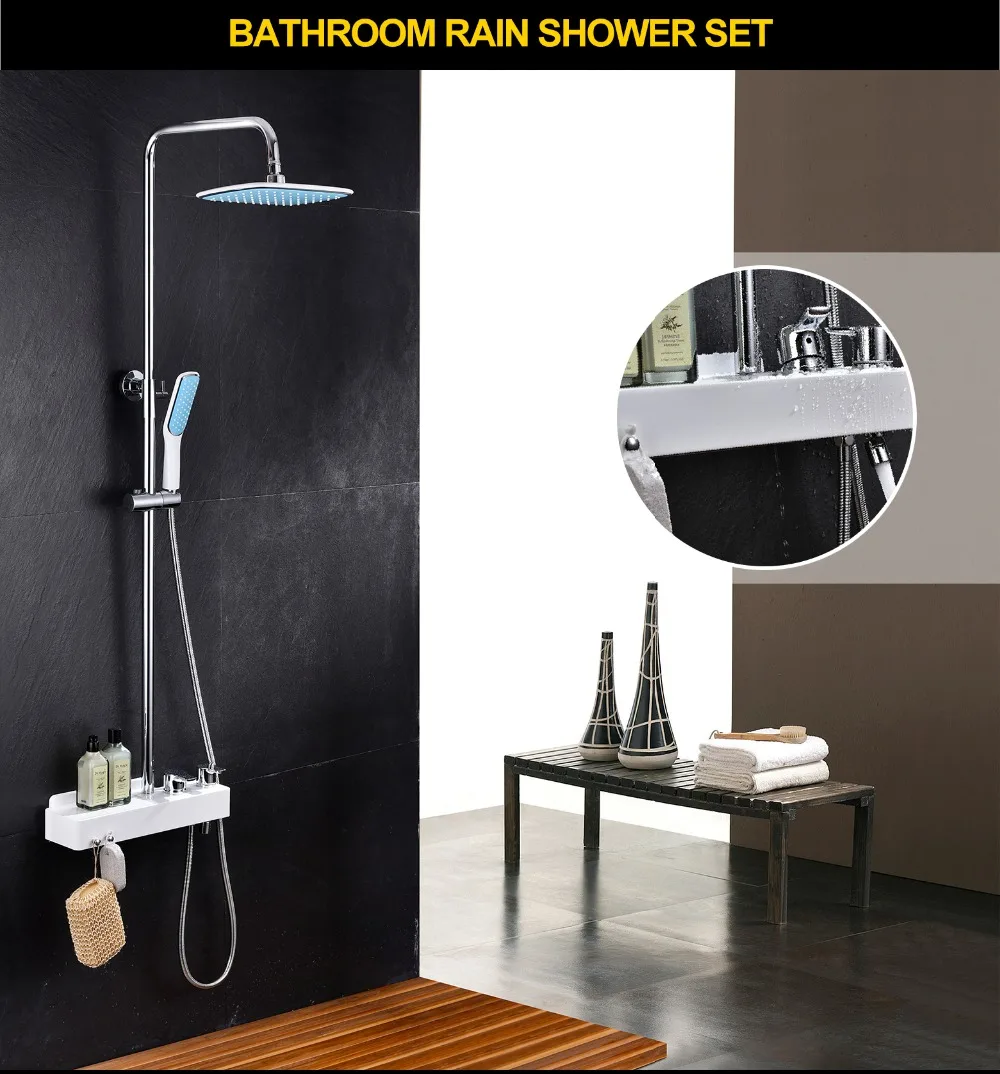 

OLMEY Bathtub Faucet Bathroom Toliet Simple Hot and Cold Water Full Copper Mixer Valve Shower Set 30