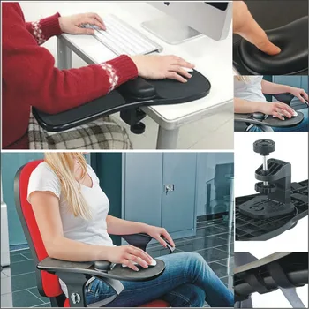 Arm Care Mouse Pad Rotation Computer Desktop Laptop Mouse Tray Elbow Pad Wrist Rest Plate Support Install on Desk and Chair 1