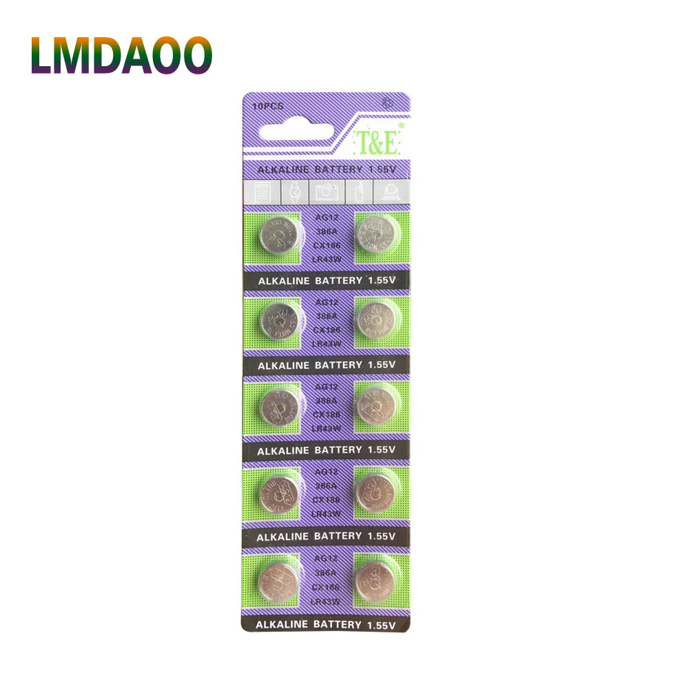 

10pcs/pack AG12 LR43 386 Button Batteries SR43 186 SR1142 LR1142 Cell Coin Alkaline Battery 1.55V V12GA For Watch Toys Remote