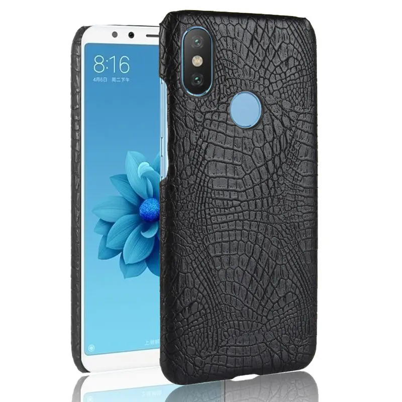 

Vintage Crocodile Leather Case For Xiaomi Mi 8 SE A2 Lite Max 3 Pro Hard Back Cover For Redmi 6 Pro 6A Phone cases Shell Coque