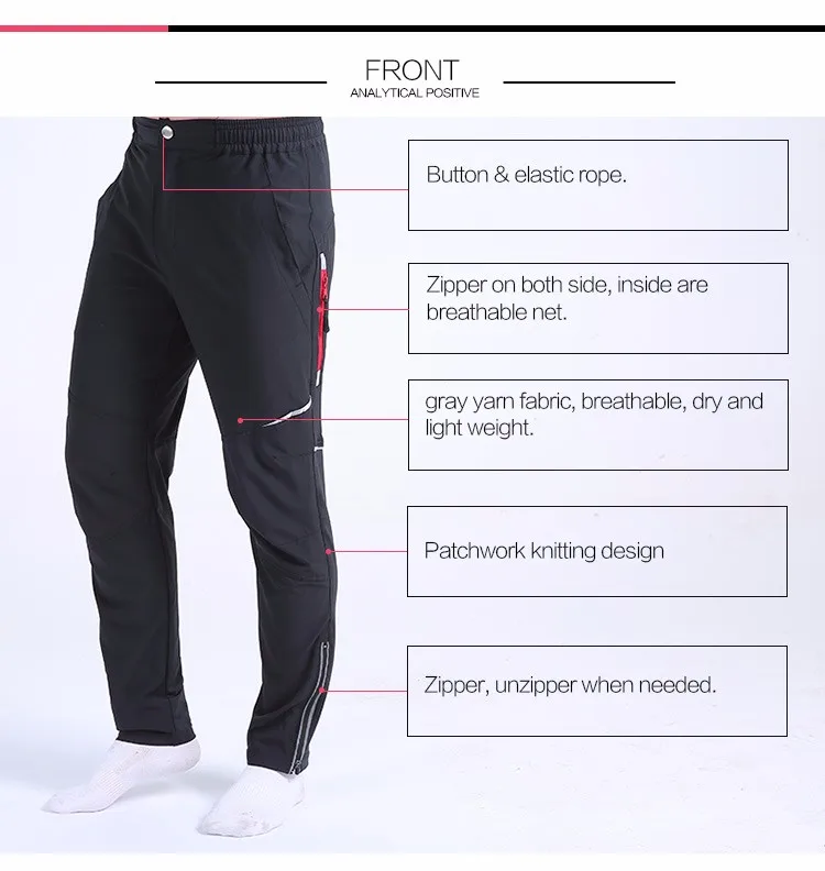 2017 Spring Summer Men Cycling Pants Bike Long Pants Quick Dry Anti-sweat Breathable Bicycle Trousers Reflective Cycle Equipment cycling pants (14)