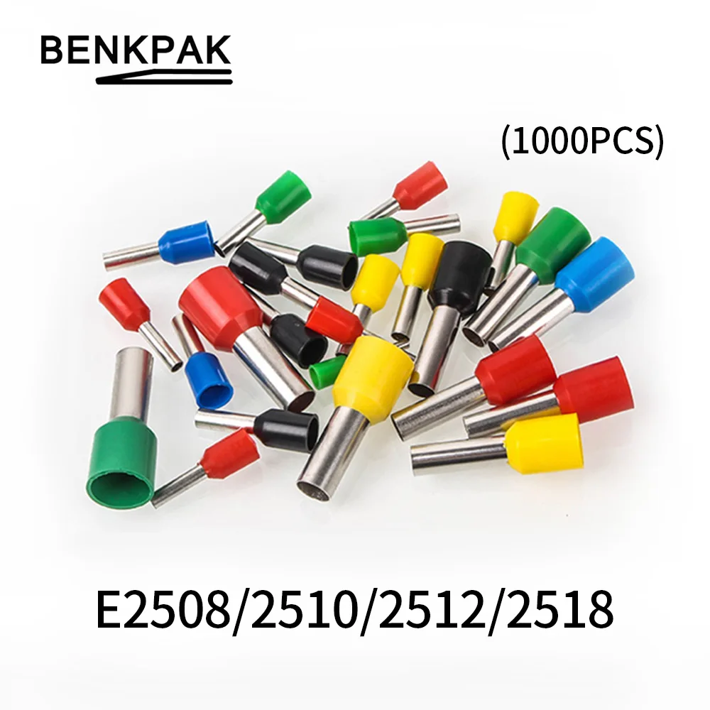 

1000PCS/lot E2508 E2510 E2512 E2518 Insulated Ferrules Terminal 2.5MM2 Cable WireConnector Insulating Crimp Terminal Connect