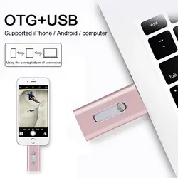 USB Flash Drive OTG 64 ГБ Pendrive High Speed Metal для iPhone 5/5S/6/6 s/7 Android Pen Drive 32 ГБ USB Stick USB 3.0 Настоящее емкость