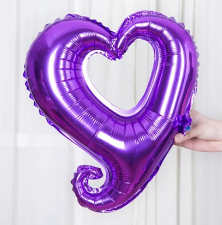 18S00807 purple Полые, в форме сердца фольги Воздушные шары 7 видов Свадебные и обручальные украшения воздушный шар на свадьбу принадлежности для юбилейной вечеринки дети giftspl - Цвет: 18S00807 purple