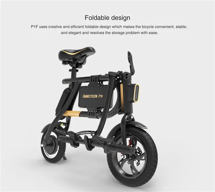 Clearance Original Inmotion P1F Ebike Mini Style Folding Electric Bicycle IP54 Waterproof APP Supported 30km/h 35KM Mileage Electric Bike 5