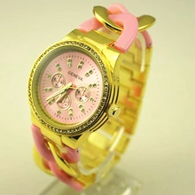 2016 Hot Sale relogio feminino Silver and Gold Plated Classic Round Ladies Boyfriend Watch gold branded