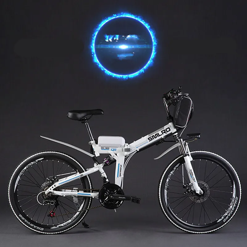Мощный электрический велосипед, передняя сумка 48 В 12AH 500 Вт, горный электровелосипед, 24 скорости, российский электровелосипед - Цвет: Белый