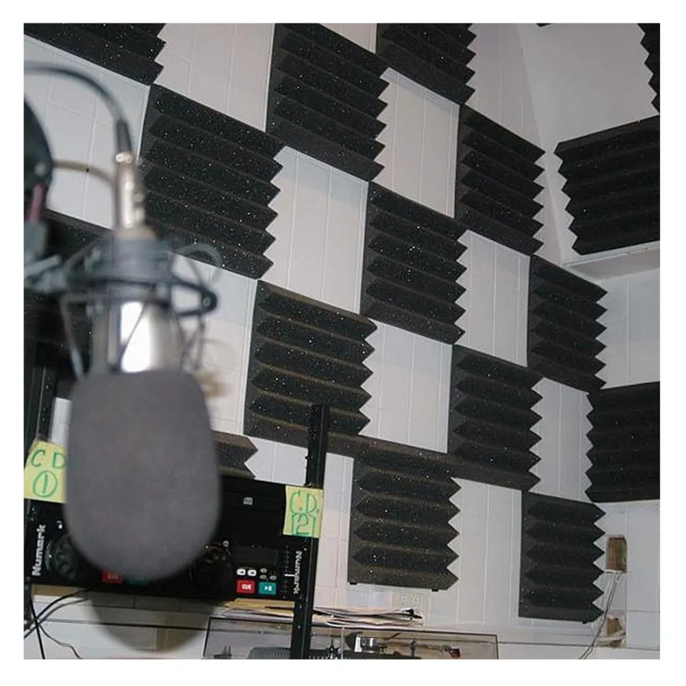 Us 19 9 25 Off Anho 12pcs 300x300x50mm Acoustic Soundproofing Foam Sound Stop Absorption Foam For Ktv Audio Room Studio Room Bedroom Black In