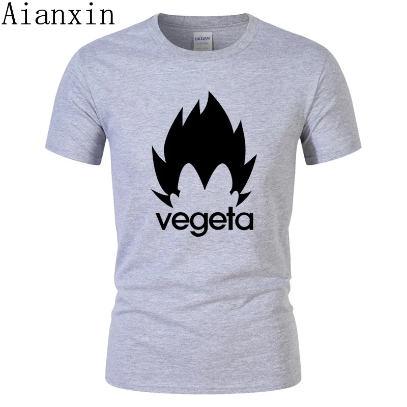 

2019 Fashion Men Dragon Ball Z Vegeta Son Goku Printed T Shirt Anime Short Sleeve O-neck cool Tops Tee T-Shirt Hipster