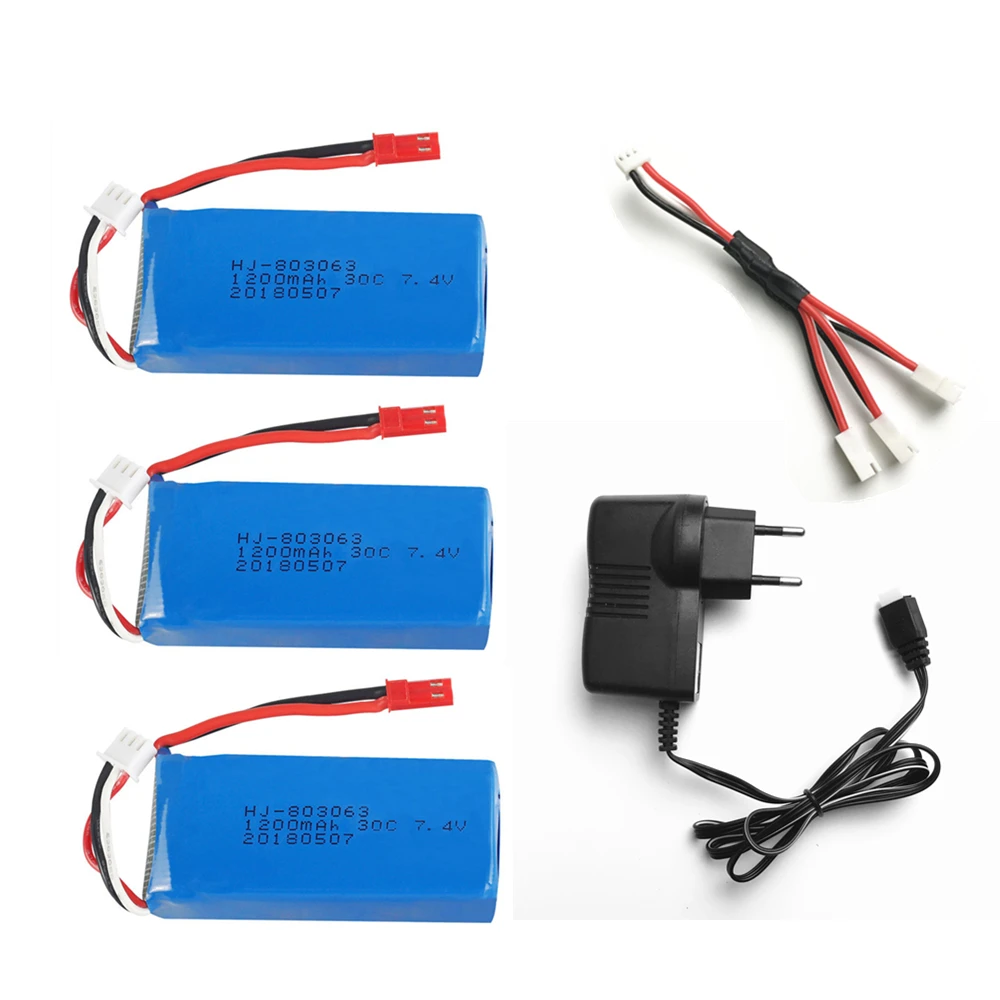 

3pcs 7.4V 1200Mah 30C Lipo battery For Yizhan X6 MJX X101 Wltoys V353 V353B V666 V262 A949 A969 A979 K929 V912 V915 RC Drone