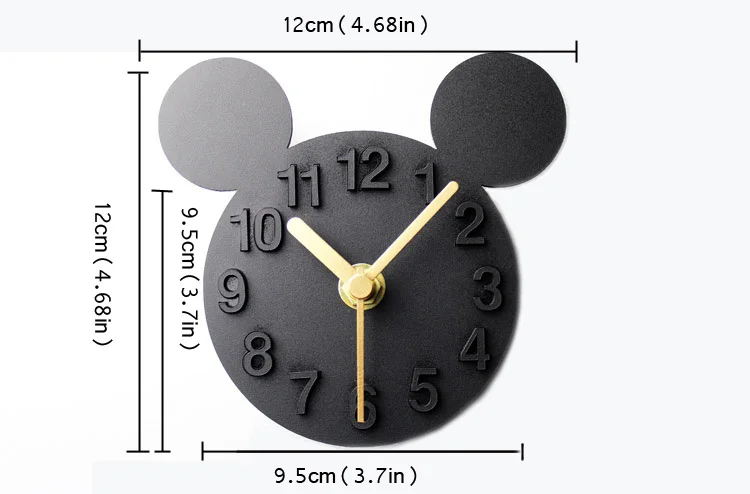 Современный дизайнер Микки Маус 3D настенные часы пустой магнит на холодильник цифровые настенные часы самоклеящиеся часы кухонные часы для детей