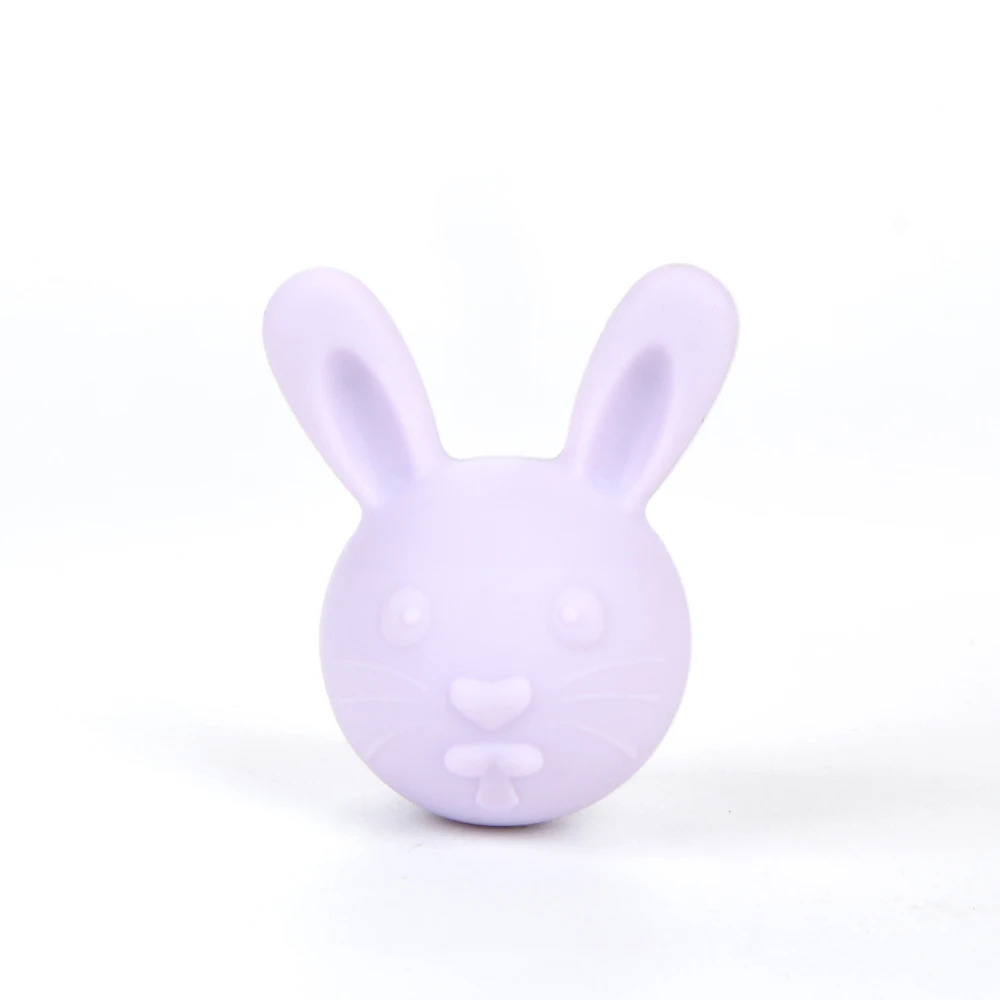 Кролик Прорезыватель бусины силиконовый без бисфенола А 50 шт./Партия Детские трофеи кроликов силиконовые бусины животное для ожерелья стоматологический уход - Цвет: lavender fog
