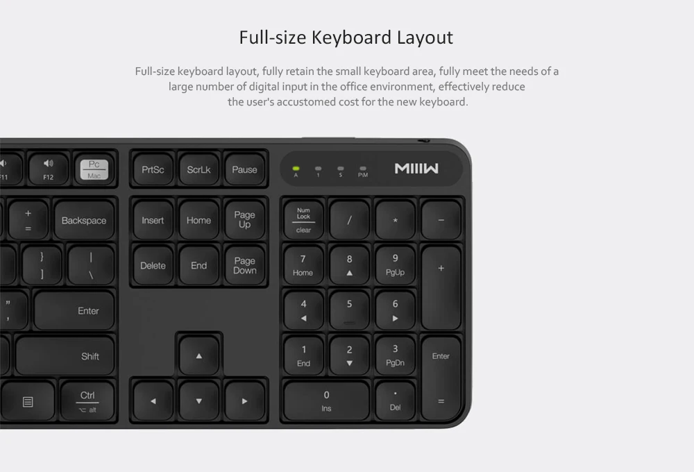 Xiaomi MIIIW беспроводной офисный портативный комплект клавиатура и мышь 104 клавиш 2,4 ГГц многофункциональная система совместимая беспроводная клавиатура ПК
