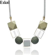 Exknl геометрическое женское ожерелье массивное ожерелье s& Кулоны Веревка Цепь Акриловые бусины Чокеры ожерелье для женщин Трендовое ювелирное изделие