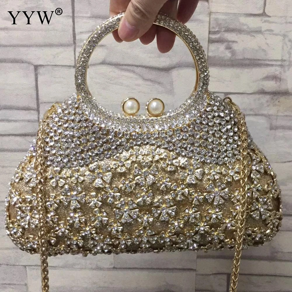 Bolsos De Noche Dorados Y De Mano Con Cristales Para Mujer Cartera Con Pedrería Para Fiesta De Boda Color Rojo Cubos Aliexpress