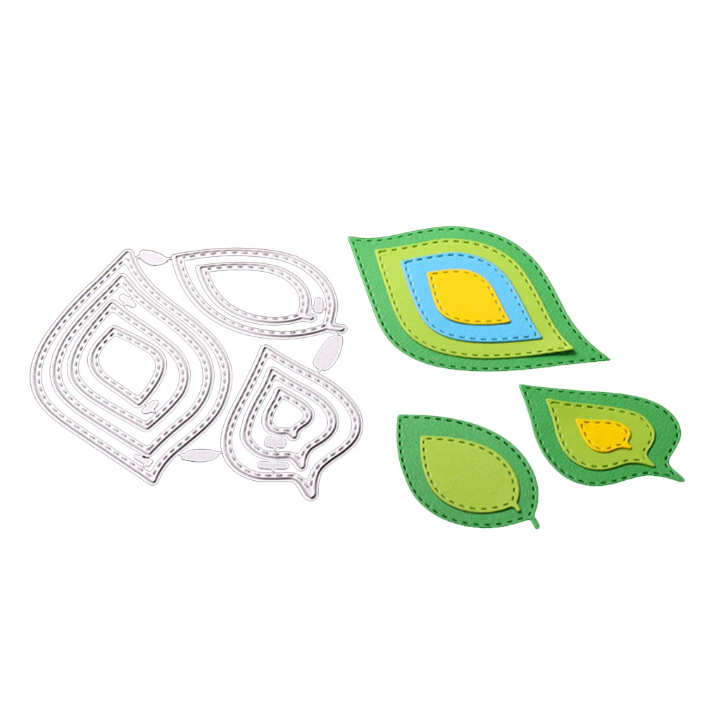  McDies Green Leaf Shape Metal Cutting Die Scrapbooking Embossing Stencil Card Die For DIY Invitatio - 32890328759