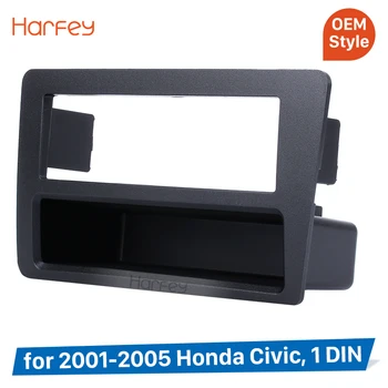 

Harfey 182*53mm Radio Fascia Car refitting Kit for 2001 2002 2003 2004 2005 Honda Civic LHD Dash Mount Trim Panel Stereo Frame