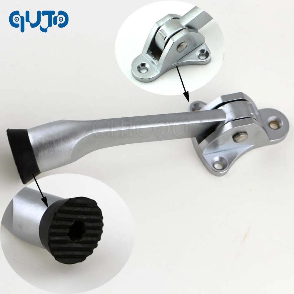 Kickdown Door Stops Zinc Alloy Lever Door Holder Satin Chrome Office Rubber door stopper kick down style holder