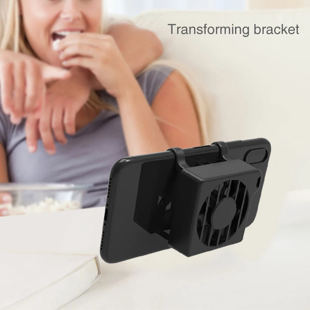 

1set Black Durable Mini Game Phone Cooler USB Portable Stand Fan Holder Tool Radiator Rapid Heat Sink Universal