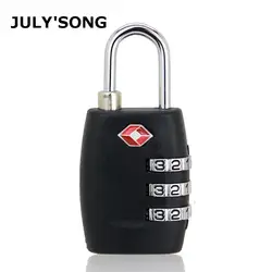 3 значный код Комбинации TSA JULY'S песня путешествия таможенных пароль замки твердого дорожные аксессуары цинковый сплав замки для багажа