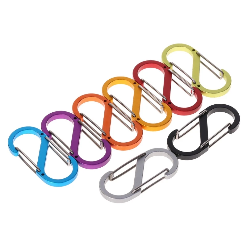 

S Shape Outdoor Carabiner Aluminum Alloy Two-way Buckle Key Ring Travelling Supply Outdoor Sports Climbing Equipment