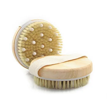 

Circular Massage Body Cleaning Brushes Dry Skin Body Soft Natural Bristles the SPA Wooden Brush Bath Shower Brush Without Handle
