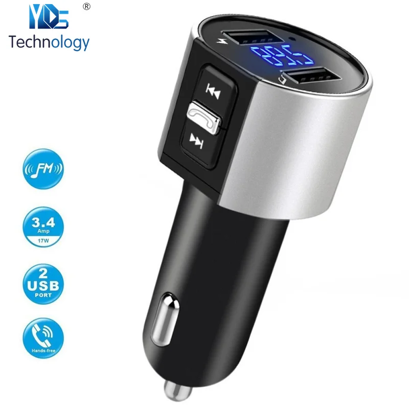 

Bluetooth Car MP3 Player Kit Handsfree FM Transmitter Cigarette Lighter Dual USB Charging Battery Voltage Detection U Disk Play