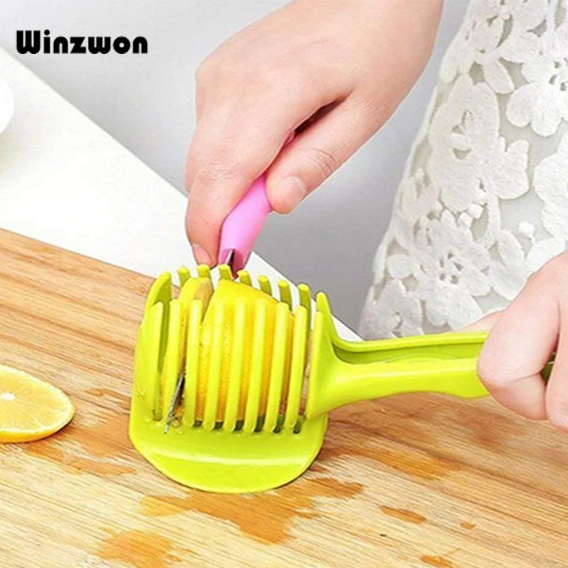 

1Pcs Potato Cutter Slicer Lemon Squeezer Tomato Onion Vegetable Cutter Fruit Peeler Food Clip Holder Kitchen Accessories