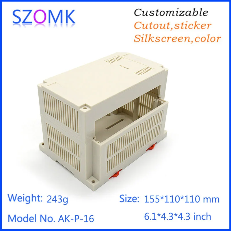 

din rail enclosure plastic box electric distribution box (4 pcs) 155*110*110mm abs project case din rail equipment enclosure