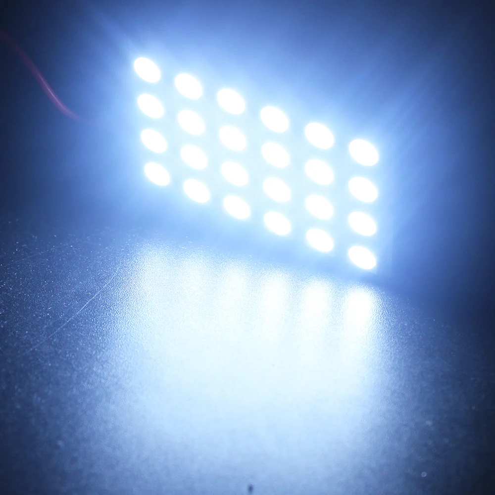 YM E Bright 50 шт./лот белые Светодиодные панельные лампы C5W 5050 24 SMD для