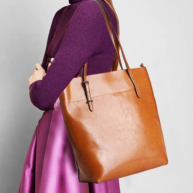 Women Genuine Leather Bags Women Real leather Handbags Large Shoulder