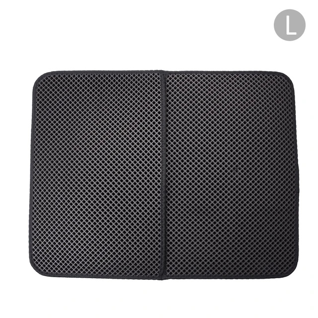 Double-Layer Waterproof Cat Litter Mat High Elasticity EVA Foldable Honeycomb Sifting Sanitary Pet Cats Litter Trapper Pad S/M/L