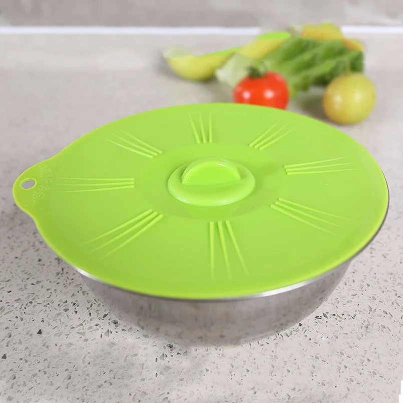 

20cm Silicone Fresh Bowl Cover Round Suction Seal Container Lid Microwave Safe Food Cover Kitchen Anti-dust Fridge Food Saver