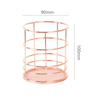 

Metal Pen Pencil Holder Oval Shape Desk Stationery Organizer Wired Mesh Design Desk Stationery Organizer Gifts A30