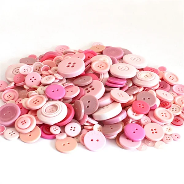 Около 600 шт разных размеров много цветов DIY Скрапбукинг Мультяшные кнопки пластиковые кнопки детская одежда швейные принадлежности - Цвет: Pink