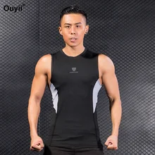 Мужской жилет для бега быстросохнущие компрессионные колготки Майка для тренажерного зала Спортивная одежда для фитнеса рубашки без рукавов спортивные топы для бега нижнее белье