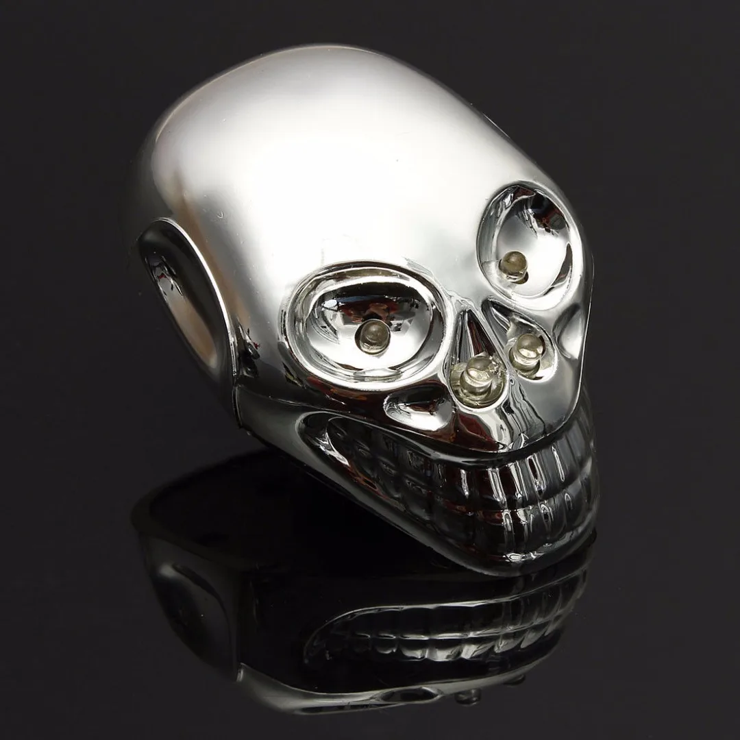 New Chrome Motorcycle Quad ATV Skull Turn Signal Rear Brake Tail Light For Harley