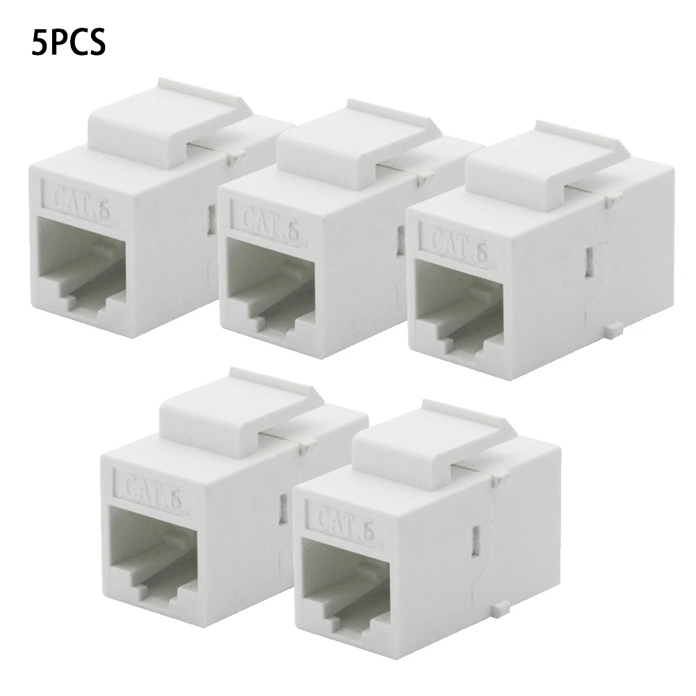 

5Pcs/ Lot CAT6 RJ45 for Jack Female White Coupler Insert Snap-in Connector Socket Adapter Port Wall Plate Outlet Panel