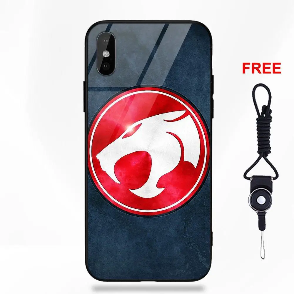 Thundercats логотип для Apple iPhone 5 5C 5S SE 6 6S 7 8 Plus X XS Max XR резиновый, мягкий, из ТПУ оправа закаленное стекло чехол для сотового телефона