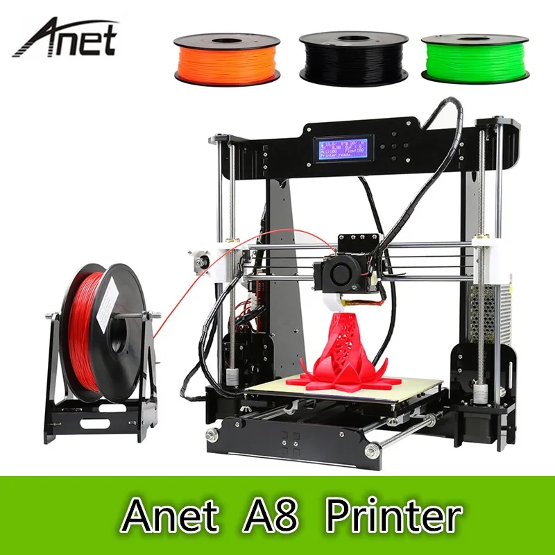 

Anet A8 3D Desktop Printer 0.4mm Nozzle 220 X 220 X 240mm 100mm/S High Accuracy DIY 3D Printing Kit Large Printing Size As Gift